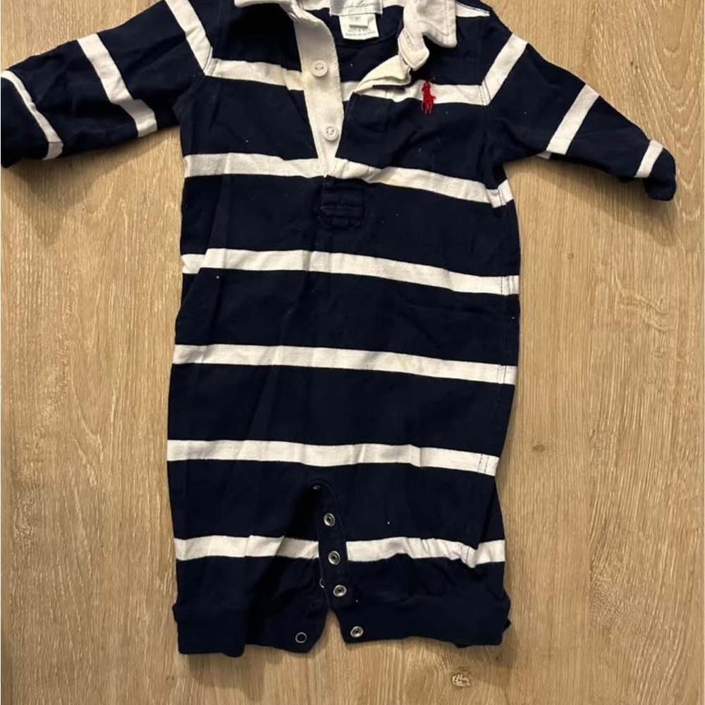 Ralph Lauren Navy and White Striped Bodysuit